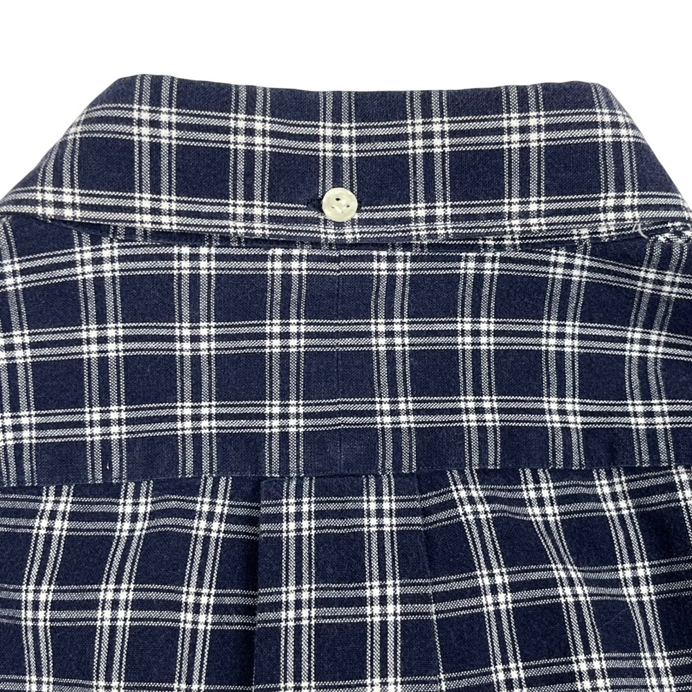 Ralph Lauren EUC Button Down Men's L Navy Plaid McNeel Cotton Long Sleeve - Picture 4 of 11